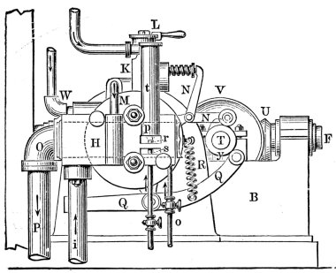 Otto Gas engine, rear view clipart