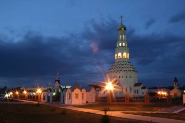Peter and Paul Cathedral in Prokhorovka at the evening clipart