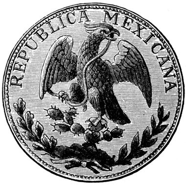 Piastra, Mexico, 1870s clipart
