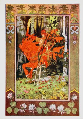 Red Horseman from Vasilisa the Beautiful 1899 by Ivan Bilibin clipart