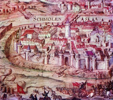 Siege of Smolensk fortress troops Sigismund III in 1609 - 1611's clipart
