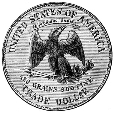 Silver Dollar, USA, 1874 clipart