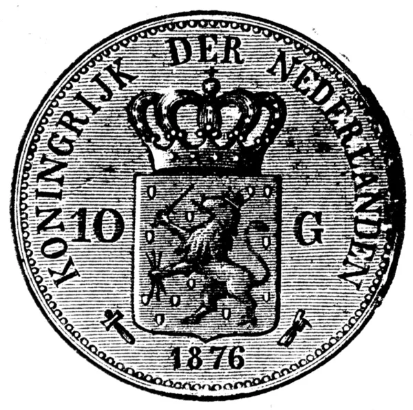 10 guildens, Hollandia, 1876 — Stock Fotó