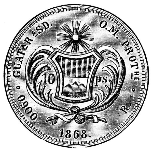 10 pesos, Guatemala, 1890 — Stock fotografie