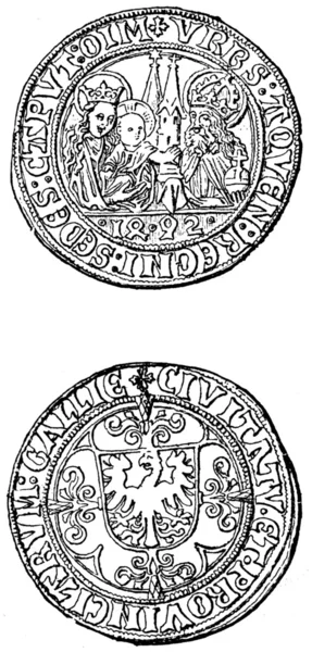Aachen penny, 1492 — Stock Photo, Image