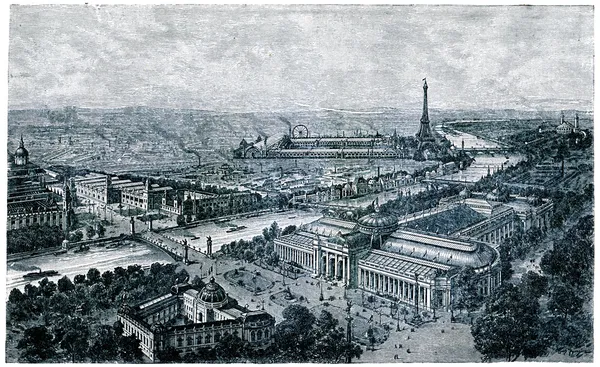 Boven van internationale tentoonstelling in Parijs, 1900 — Stockfoto