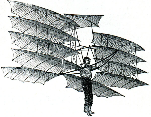 Luchtfoto projectiel van chanutes met twaalf vleugels — Stockfoto