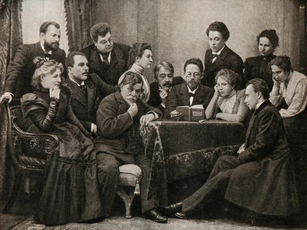 Anton chekhov bland konstnärer - deltagare i leken "Måsen" — Stockfoto