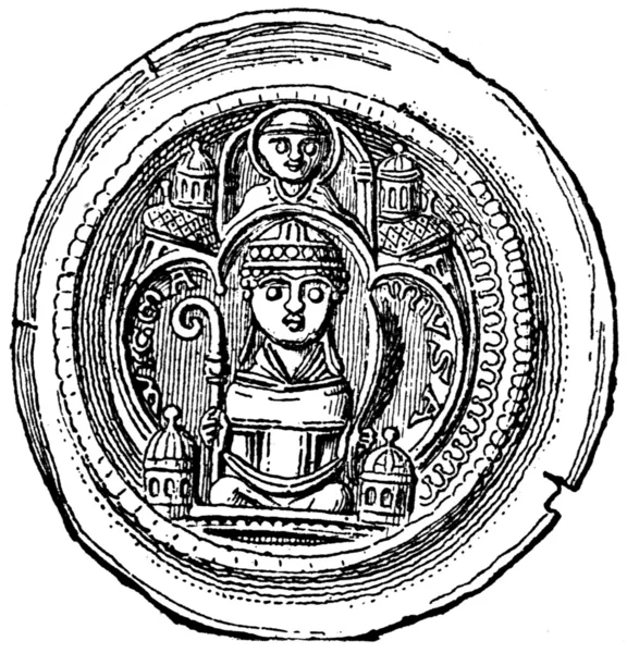 Magdeburg bracteate, Başpiskopos wichmann 1122-1192 — Stok fotoğraf