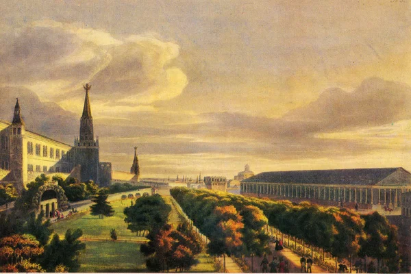 Auguste Gadolle - Arena and the Kremlin gardens — Stock Photo, Image