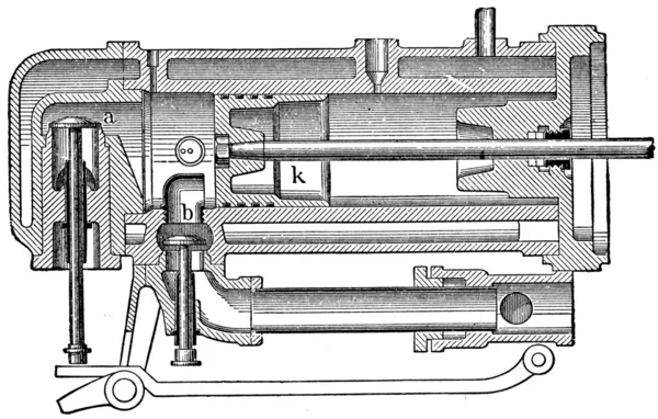 Benz gasmotor, horizontale sectie — Stockfoto