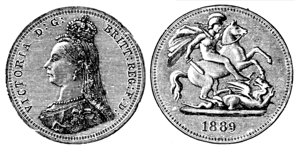 Brit szuverén, 1889 — Stock Fotó