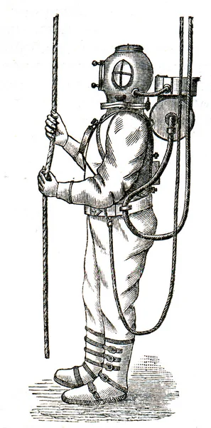 Diving apparatus by Benoit Rukeyol and Auguste Deneyruz — Stock Photo, Image