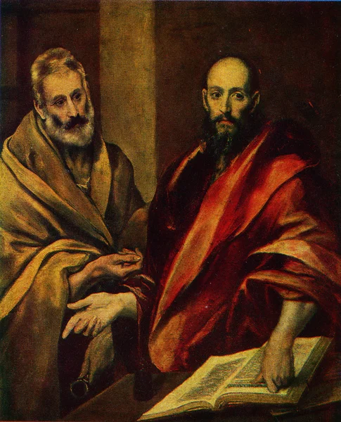 El Greco - The Apostol Peter and Pavel, The Hermitage, St Peterb — Stock Photo, Image