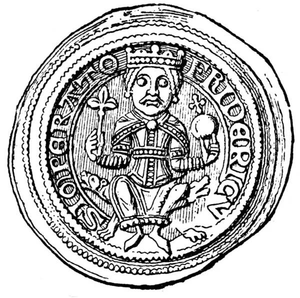 1 フリードリヒ バルバロッサ bracteates、1152年-1190 — ストック写真