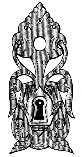 Gothic decorative cover on the keyhole, Germany, 15th century — Stock Photo, Image
