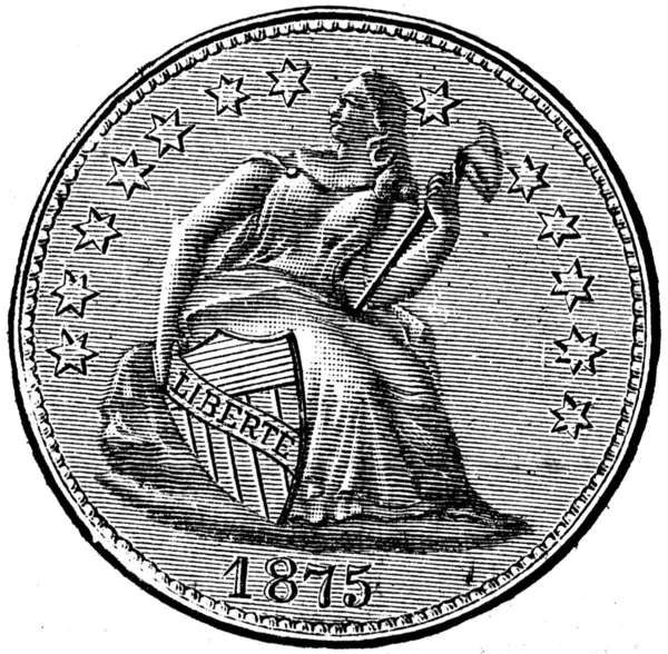Polovina z dolaru, usa, 1875 — Stock fotografie