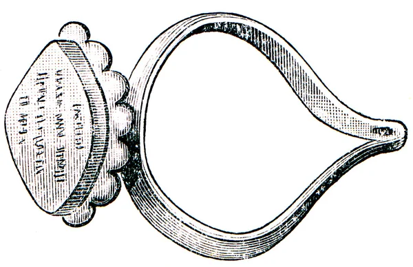 Hindoe Brahmaan gouden ring met een zegel — Stockfoto