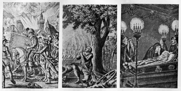 Historia de la Guerra de los Treinta Años, impresiones de dibujos Hodovetskiy , — Foto de Stock