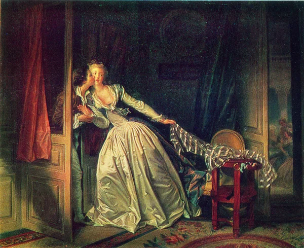 Jean Honore Fragonard - Il bacio rubato — Foto Stock