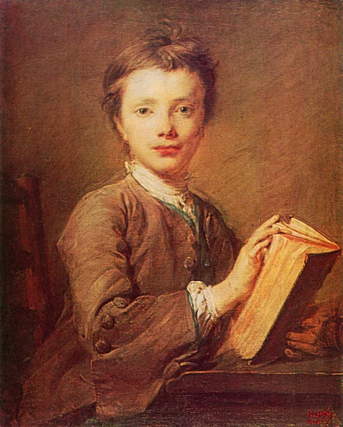Jean-Baptiste Perronneau - Boy with a Book — Stock Photo, Image