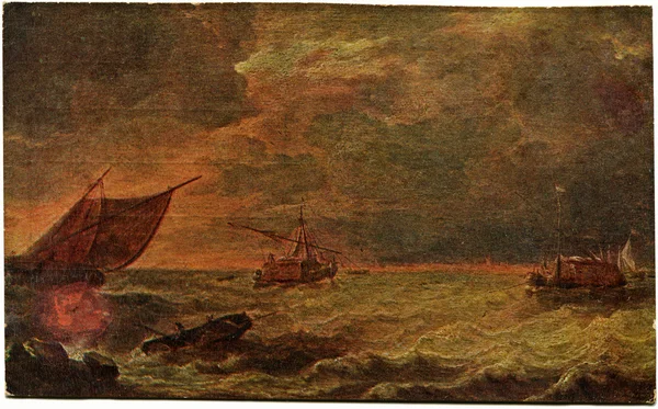 Julius porsellis - ruwe zee bij zonsondergang — Stockfoto