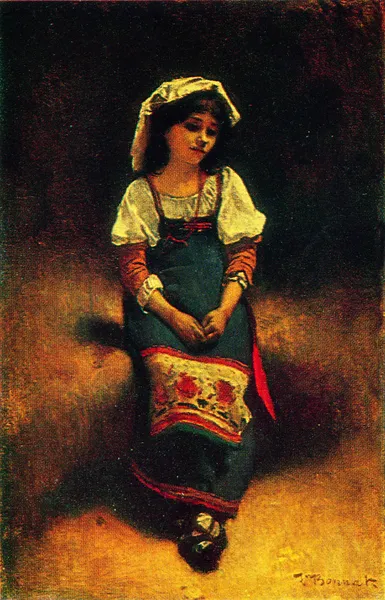 レオン ジョセフ フロロンタン bonnay - イタリア人の女の子の肖像画 — ストック写真