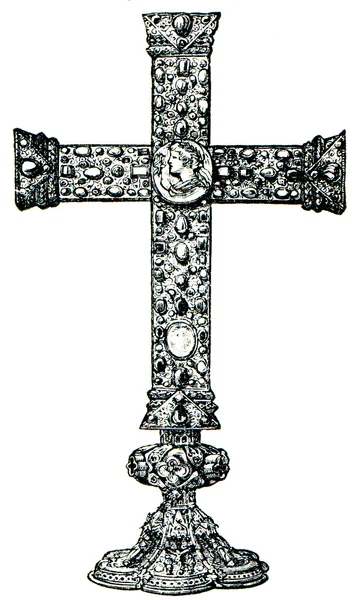 Croix de Lothar, Xe siècle, cathédrale d'Aix-la-Chapelle, Allemagne — Photo