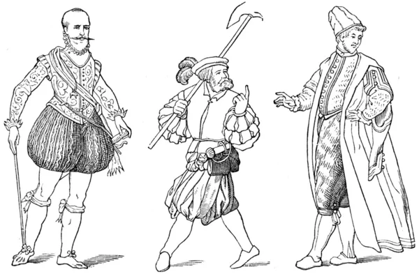 Moda męska Europejskiej XVI wieku — Zdjęcie stockowe