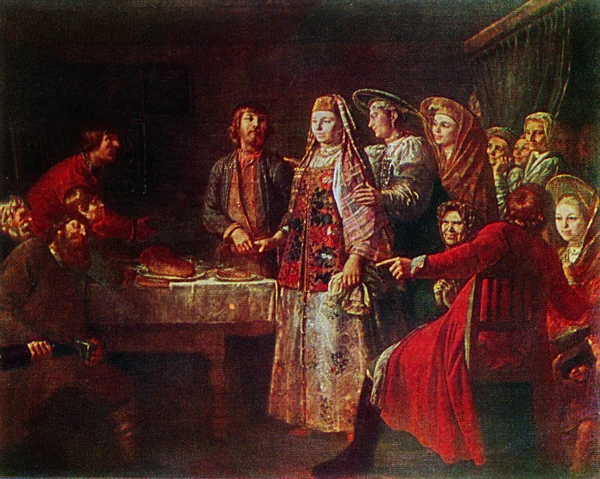 Michail shibanov - vieren het huwelijkscontract, 1777 — Stockfoto