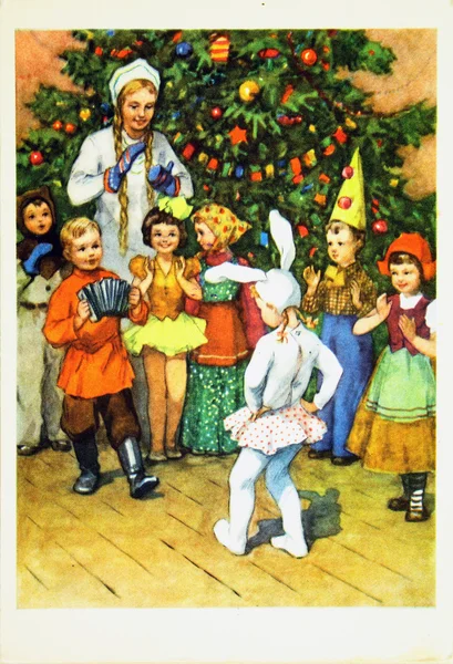 Starodávné vánoční pohlednice — Stock fotografie