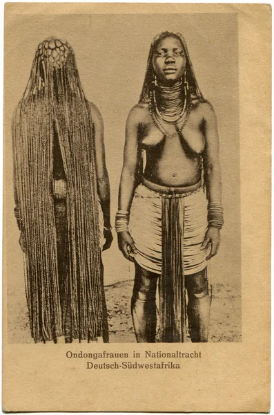 Ondongo woman in national costume — Stock Photo, Image