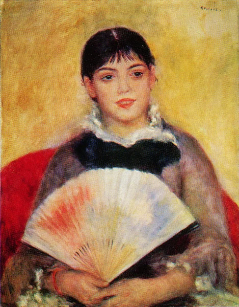 Pierre Auguste Renoir - Girl with a Fan — Stock Photo, Image