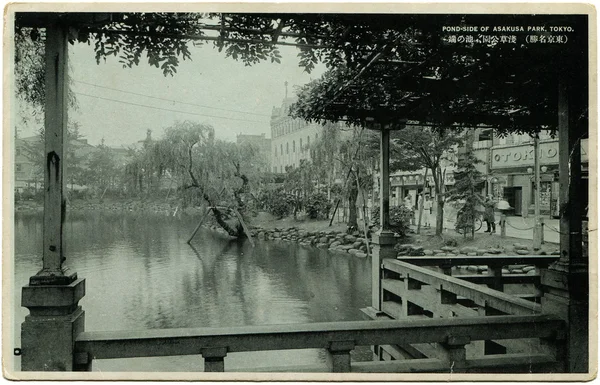 朝仓公园，东京的池塘边 — 图库照片