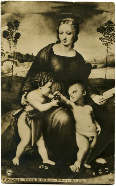 Raffaelle - Мадонна-дель-Cardellino, Gallerie Уффіці, Польща, 190 — стокове фото