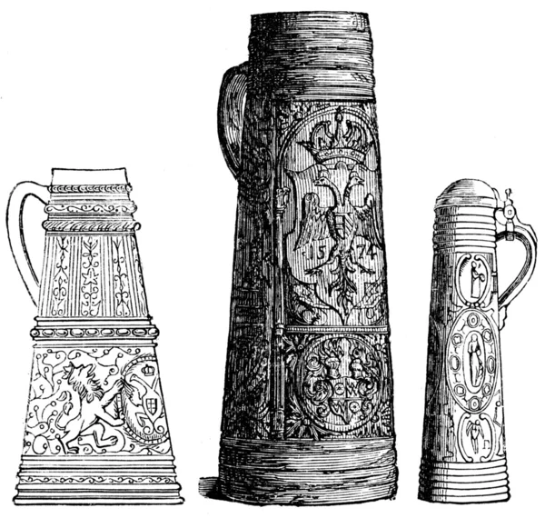 Taças de pedra do Reno do século XVI — Fotografia de Stock