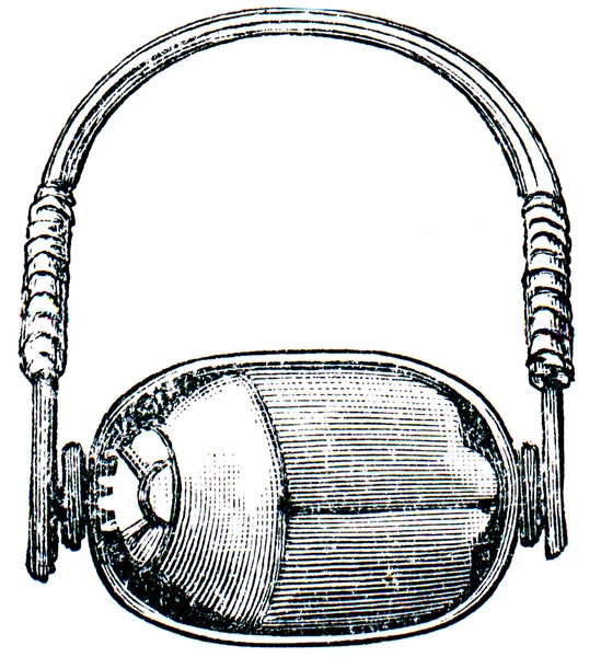 Δαχτυλίδι της αρχαίας Αιγύπτου, με μια περιστρεφόμενη σφραγίδα — Φωτογραφία Αρχείου