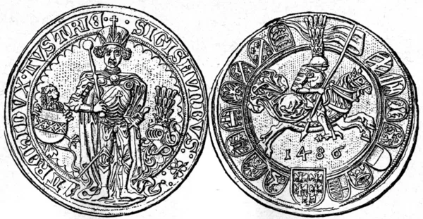 Sigismund tyrol thaler, 1439-1496 — Stok fotoğraf