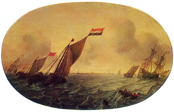 Simon De Vlieger - Ships on a Windy Day — Stock Photo, Image