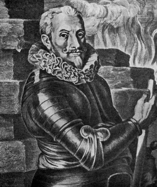 Johann t'Serclaes von Tilly, An engraving from the painting by V — Stock Photo, Image
