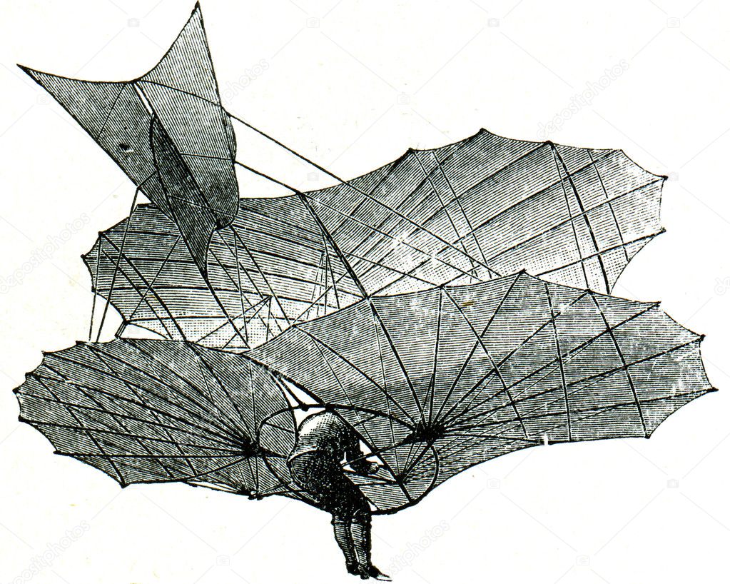 Aerial projectile of Liental during flight, rear view