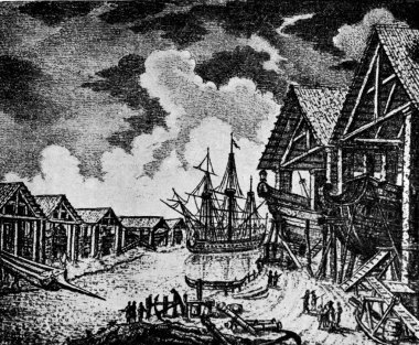 View the arsenal at Venice, from a picture by an unknown artist, clipart