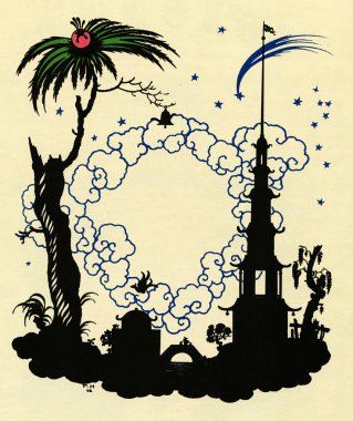Palm and tower clipart