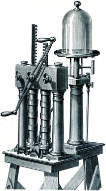 Air pump with two cylinders and valves clipart