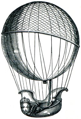 Balloon of Charles, and brothers Robert, 1784 clipart