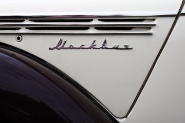 Closeup of a classic vintage car clipart