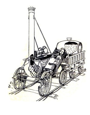 Engine Rocet by Stefenson, 1829 clipart