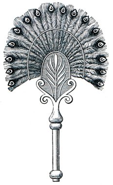 Fan made of feathers, a copy of a drawing from an Etruscan vase clipart