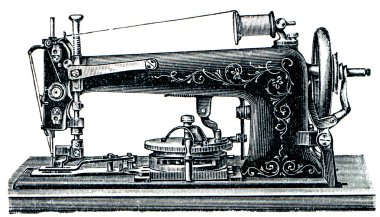 Machine for sewing on buttons clipart