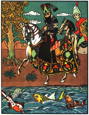 Oriental ruler, riding on horseback clipart